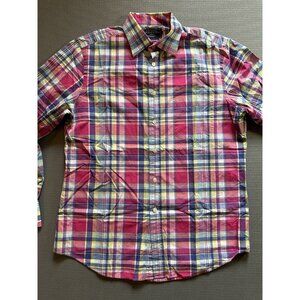 Charles Tyrwhitt Weekend Slim Fit Poplin Weave Shirt Pink Plaid Medium
